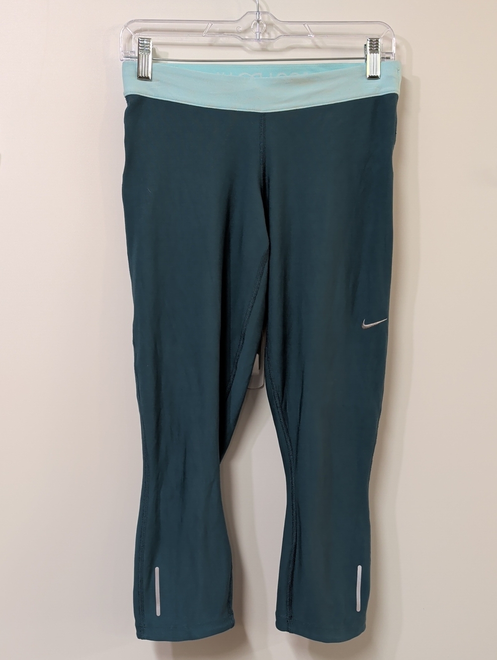 Nike Stay Warm Relay Running Cropped Leggings Green Size Medium